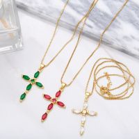 ZOE Necklaces สร้อยคอจี้สไตล์เกาหลีสำหรับผู้ชายแฟชั่นสำหรับผู้หญิงฮิปฮอปชุบทองเครื่องประดับอัญมณีหลากสีขายส่ง