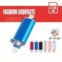 OTG 3 in 1 USB Flash Drives Pendrive USB3.0 &amp; Type-C &amp; Micro USB 512GB 256GB 128GB 64GB 32GB 16GB Pen Drive