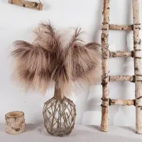 【CC】 75CM Fluffy Pampas Boho Flowers Artificial Soft Reed for Vase Room Wedding Decoration Fake