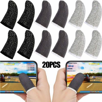 20 Pcs Gaming Finger Sleeve Fiber And Cotton Gaming Finger Cots High Quality For Pubg Touch Screen Gloves Fingers Cots Portable