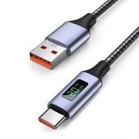 สายเคเบิล USB C 3.0A PD 20W สายชาร์จ USB USB กับสายเคเบิลชนิด C พร้อมจอแสดงผล LED สายชาร์จ USB C สำหรับแท็บเล็ตโทรศัพท์