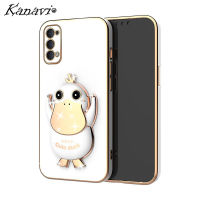 Kanavi เคสโทรศัพท์รูปเป็ดที่เข้าถึงได้สำหรับ OPPO Reno Reno2 Reno2 F Reno4 Reno 4 Pro Reno5 5G Reno 5 Pro Reno5 Z Reno6 Z Reno7 Z เคสโทรศัพท์ตัวชุบโลหะหรูหราแฟชั่นใหม่ที่ใส่เป็ดสามารถเข้าถึงได้