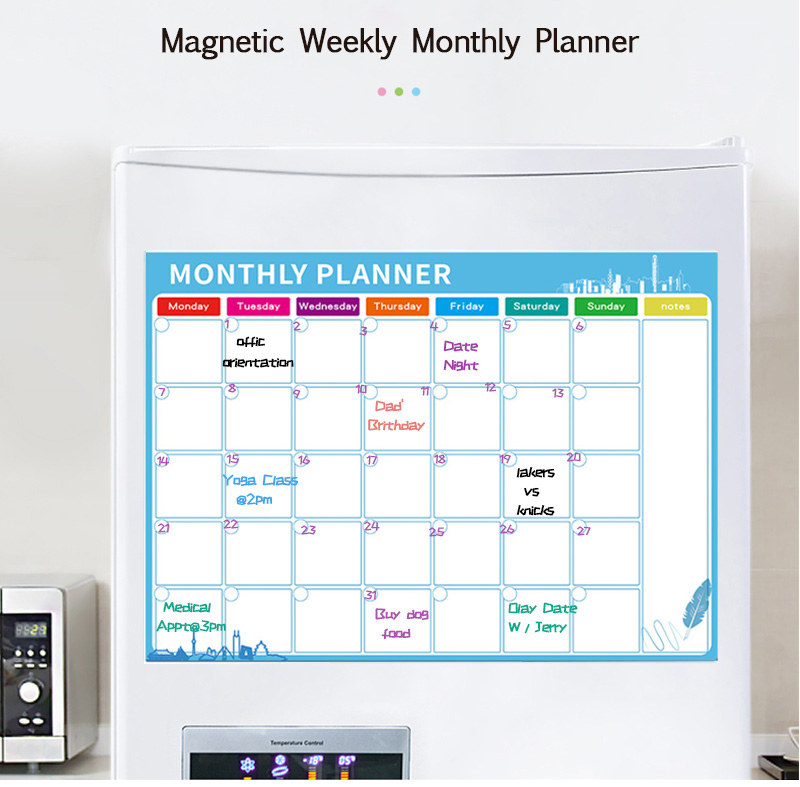 Monthly Magnetic Calendar for Refrigerator Sticker Board Planner Magnet for Home 