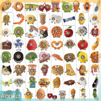 ✨ Konka 69pcs Funny Meme Cat and Food สติกเกอร์ Graffiti น่ารักสำหรับของเล่นกระเป๋าแล็ปท็อป iPad สเก็ตบอร์ดโทรศัพท์สติกเกอร์รถ