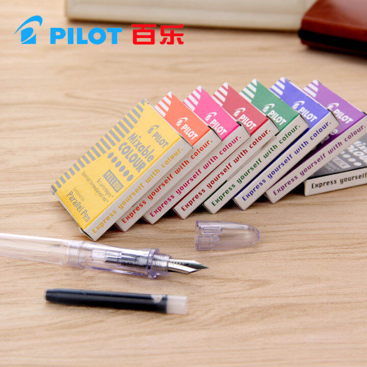 pilot-art-pen-parallel-pen-12-color-ink-sac-ink-cartridges-icp3-irfp-6s-black-blue-red-brwon-yellow-green-612-pieces