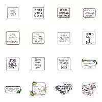 【DT】hot！ Cartoon Inspirational Quotes Enamel Pins DONE BETTER PERFECT Brooches Badge Jewelry for Kids