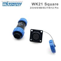 ♧♝ Waterproof Connector WK21 Square Panel Mount Male Plug Female Socket 2/3/4/5/7/9/10 Pin Electrical Cable SP21 Aviation Plug