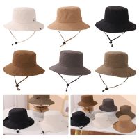 Summer Sun Protection Bucket Hat With Strap Beach Fisherman Cap For Boys Girls