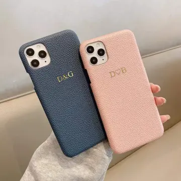 Personalise Gold Silver Initial Letters Leather PU Soft Case For Iphone 14  12 Pro Xs Max 13 Mini 11 X XR 7 8 Plus Luxury Covers