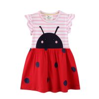 Jumping Meters  Summer New Design Princess Girls Dresses Ladybug Cute Baby Clothes Tunic Childrens Birthday Wedding Frocks  by Hs2023