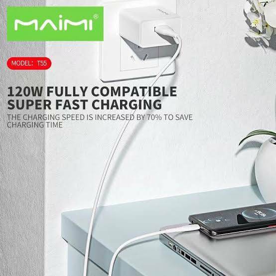 ชุดชาร์จเร็ว-maimi-รุ่น-t55-ชาร์จเร็ว-ชาร์จด่วน-120w-สำหรับ-iphone-micro-typec-ใช้ได้กับทุกรุ่น-ทุกยี่ห้อ