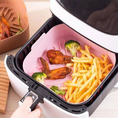 【hot】 Air Fryer Oven Baking Tray Fried Basket Reusable Silicone Fryers NonStick Pastry Mold