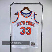 【Mitchell&amp;Ness】Mens New Original NBA New York Knicks #33 Patrick Ewing Vintage Jersey Heat-pressed Hardwood Classic Swingman Jerseys White