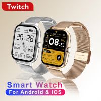 「Dark blue watch」 Twitch Bluetooth Smart Watch Full Touch Screen กีฬาผู้ชายผู้หญิงนาฬิกาสำหรับ iPhone Xiaomi Samsung Huawei IP67กันน้ำ Smartwatch