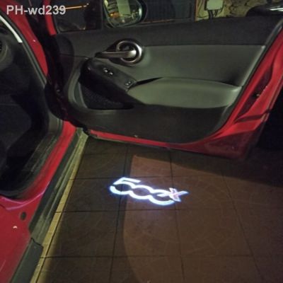 ✖ 2Pcs Led Car Door Welcome Lamp Accessories For Fiat 500x 500L And Punto-01 3D Laser Logo Projector Customize Ghost Shadow Light