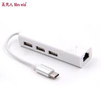 [HOT HAIXWLXKWW 589] High USB3.1 Type C USB To RJ45 Ethernet LAN Adapter With Hub For Notebook