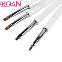 BQAN Nail Brush Flat 2#4#6#8# Painting Brush DIY Design Nail Art Brush Rhinestone Acrylic Gel UV Polish Tips 3D Drawing Tools Artist Brushes Tools