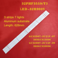 แถบไฟแบ็คไลท์ LED 3ชิ้น/เซ็ตแถบแบ็คไลท์ LED-32B900V ใหม่เอี่ยม GC32D07-ZC21F-07ไฟ7ดวง