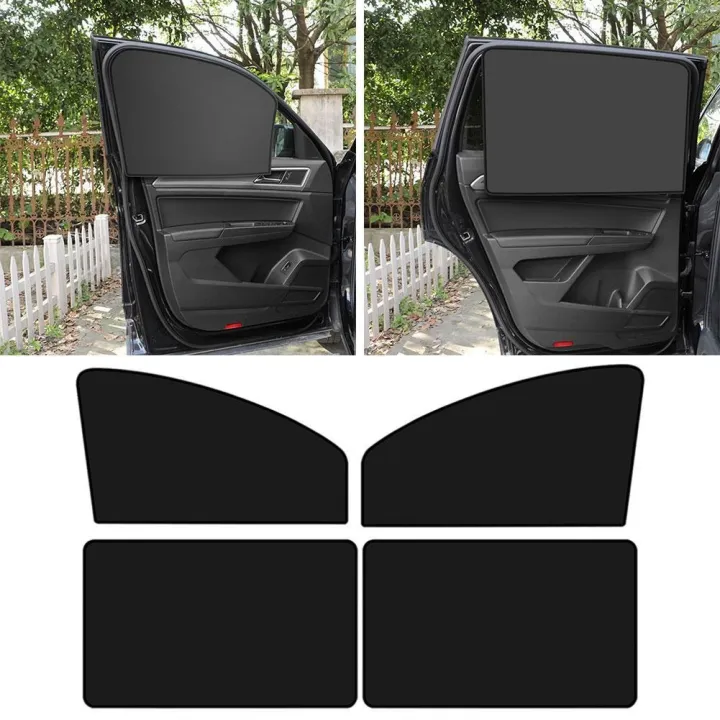 4-piece-set-new-universal-car-sunshade-window-magnetic-suction-sunshade-heat-insulation-cloth-cover-sunshade-car-side-sunshade