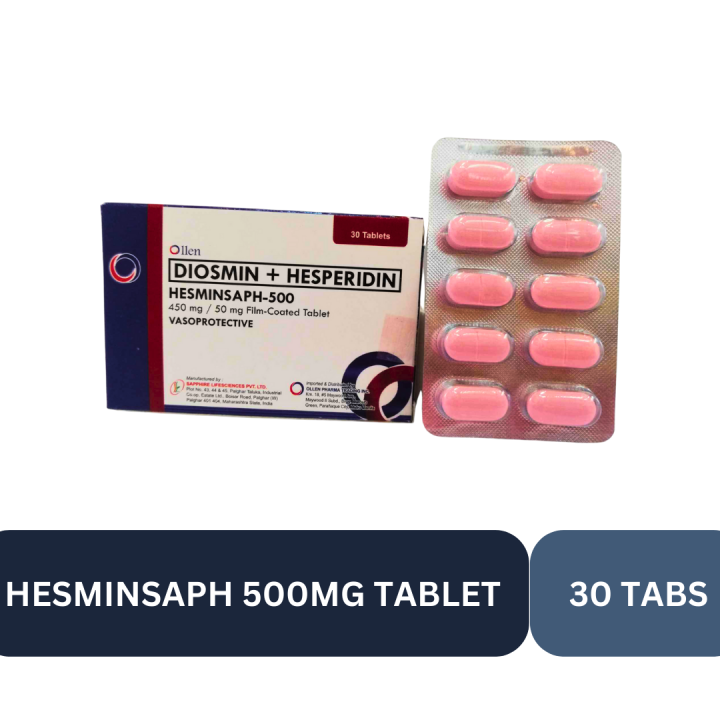 Hesminsaph Diosmed Diosmin + Hesperidin 500mg Tablet 1box 30 pieces