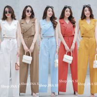 Maya-fashion เสื้อผ้าผู้หญิง ชุด Set 2 ชิ้น  สีขาว น้ำตาล ฟ้า ส้ม เหลือง พร้อมส่ง