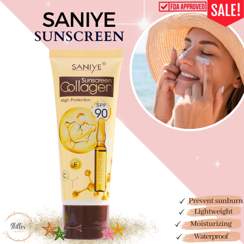 Original Saniye Sunscreen Collagen Spf90+ Pa+++ Sunblock Face Cream 