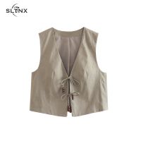 ❁▦ SLTNX Fashion 2023 Womens Vests Woman V-Neck Up Sleeveless for Ladies Waistcoat