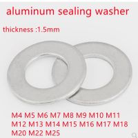 【hot】✆  20PCS m4 m5 M7 M11 to M22  Aluminum Flat Washer Gasket Sump Plug Fittings thickness 1.5mm