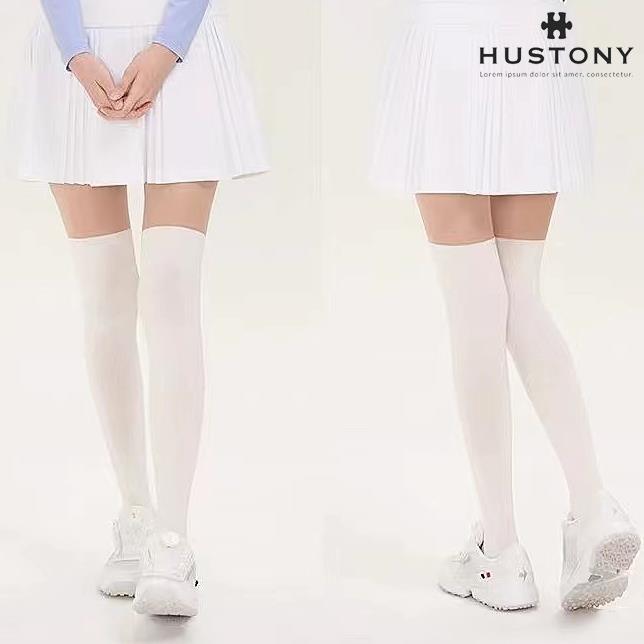 ถุงเท้าครีมกันแดดของกอล์ฟแท้-hustony-เกาหลีใต้สีดำและสีขาวตรงกับถุงน่องไร้ตะเข็บของผู้หญิงป้องกันการเสียดสี