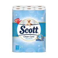 SCOTT สก๊อตต์ คลีนแคร์ กระดาษชำระหนา 3 ชั้น กลิ่นแป้งเด็ก (แพ็ค 24 ม้วน)