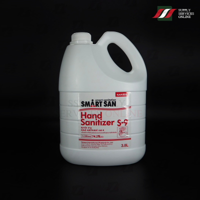 แอลกอฮอล์ฆ่าเชื้อ เอทิลแอลกอฮอล์ 74.2%v/v Smart san Hand Sanitizer S-9 SARAYA 3.8ลิตร