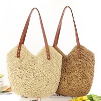 2023 Summer Beach Straw Handbags and Purses Weave Tote Bag Female Bohemian Shoulder Bags for Women Lady Travel Shopping Bags Cross Body Shoulder Bags