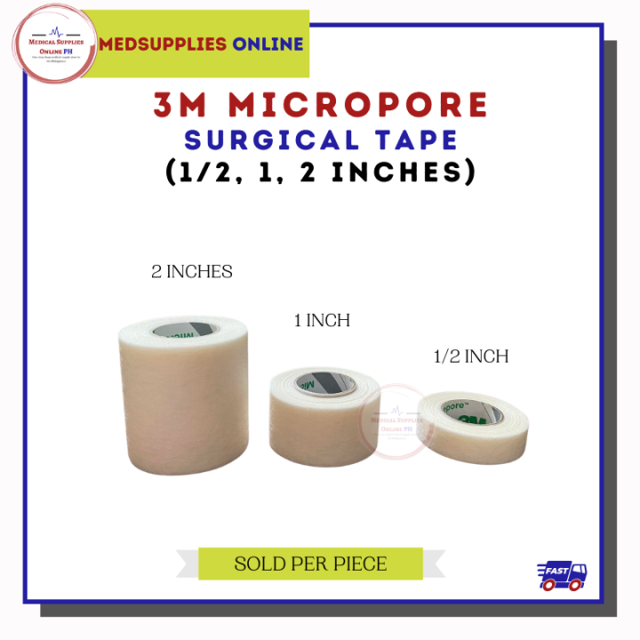 3M Micropore Surgical Tape 2 inch 1 inch 1/2 inch Adhesive Tape | Lazada PH