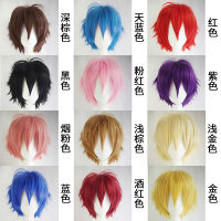 วิกผมสีสำหรับผู้ชาย cos wigs วิกผมอะนิเมะ cosplay ผมสั้น