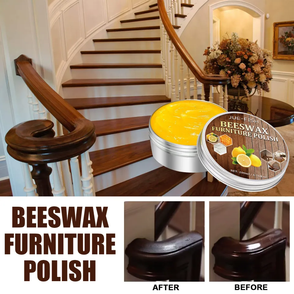 Jue-Fish Wood Wax For Furniture Beeswax Wood Seasoning Furniture Solid Wax  Polish Beeswax Nourishes Furniture