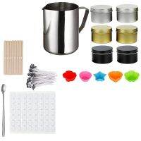 Candle Making Kit,DIY Candle Making for Kid,Adult,with Pouring Pot,Tins,Wicks,Wicks Sticker,Stirring Spoon,Candle Molds