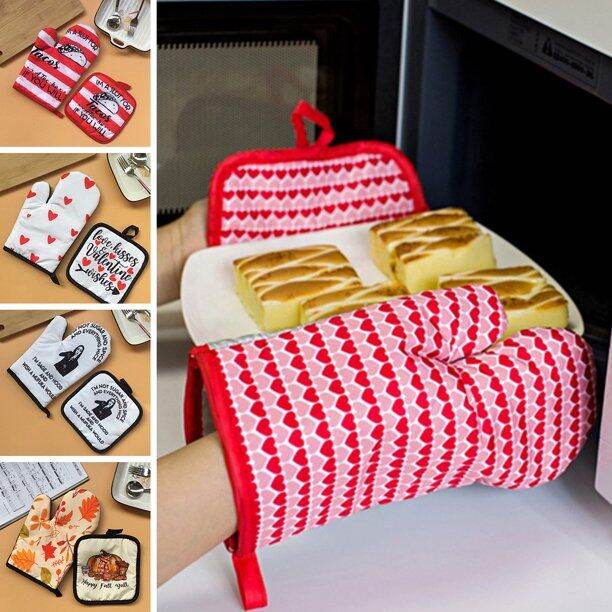 2-ชิ้น-oven-glove-pot-pad-เซ็ตถุงมือกันความร้อนจับหม้อ-ถุงมืิจับหม้อ-ถุงมือจับร้อน-ผ้ารองหม้อ-ถุงมือจับกะทะ-ถุงมือจับเตา-ที่วางหม้อร้อน