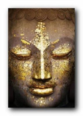 ✤☾▫ GOLD BUDDHA โปสเตอร์ภาพวาดสีน้ำมันผ้าใบพิมพ์ Wall Art สำหรับห้องนั่งเล่นห้องนอน Decor