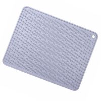 Large Silicone Placemat Dish Drying Mat Kitchen Draining Table Drain Mat Sink Non-Slip Pad Durable Pot Holder Cup Coaster