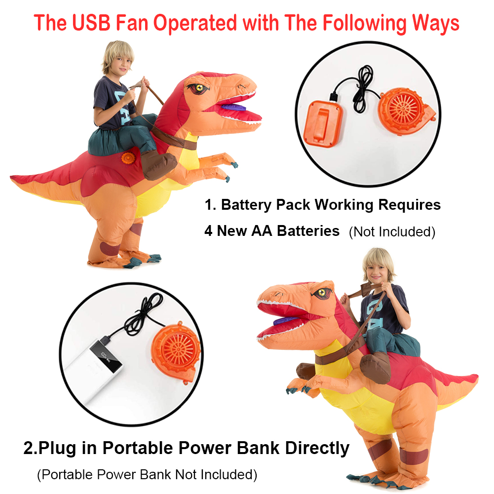 Hsctek Inflatable Dinosaur Costume for Kids with Sound 