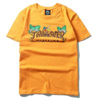 พร้อมสต็อกผลิตภัณฑ์ใหม่ Thrasher streetwear Tiki Totem ไอดอลเปลวไฟแบบแฟชั่นเสื้อยืดเสื้อยืดฤดูร้อน [M-XL]