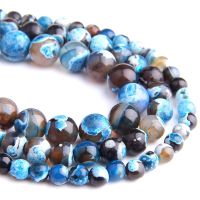 4 6 8 10 12 MM Natural blue Fire Agates Stone Beads Round Loose Spacer Beads For Handmade Jewelry Making Bracelet 15 Wholesale