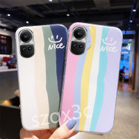 เคสสมาร์ทโฟนสำหรับ OPPO Reno10 Pro + Plus Reno 10 8T 8Z 8 Pro 5G 4G A98 A78 A77 A57 A17 A17K กรอบโทรศัพท์เทอร์โม TPU ซิลิโคนหน้ายิ้มลายเส้นหลากสีฝาหลัง RENO10 Pro + Softcase