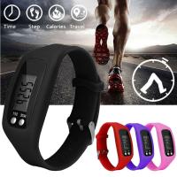 Pedometer Digital Step Counter Sport Running Silicone Calorie Watch Bracelet  Pedometers