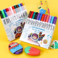 Acrylic Marker Set 24 Color Waterproof Refillable Pen Suitable For Stone Wood Glass Canvas Bag Clothing Shoes DIY Art Graffiti