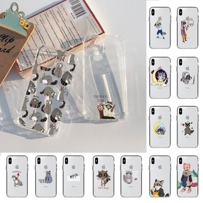 ❀ Cartoon Raccoon Phone Case for iPhone 11 12 13 mini pro XS MAX 8 7 6 6S Plus X 5S SE 2020 XR case