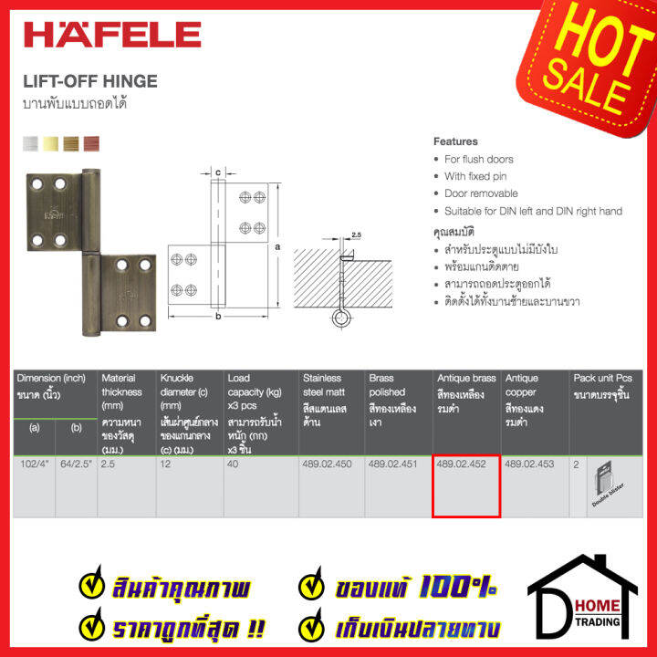 ถูกที่สุด-บานพับประตู-hafele-บานพับแบบถอดได้-สแตนเลส-สตีล-ขนาด-4-x2-5-หนา-2-5mm-สีทองเหลืองรมดำ-แพ็คละ-2-ชิ้น-489-02-452-ของแท้-100