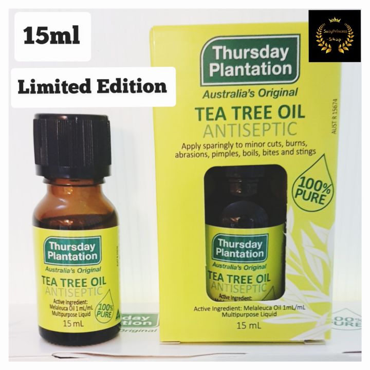 thursday-plantation-tea-tree-oil-15-ml-ทีทรีออยส์-ของแท้100-ทีทีออย-ลดแบคทีเรีย-จากออสเตรียเลีย-ทีทรีออย-teatree-oil-ทรีทีออย-น้ำมันชาเขียว-ทีที-ขาเขียว