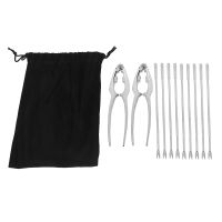 Seafood Tool Kit,Stainless Steel Crab Leg Cracker and Forks Nut Cracker Set Shellfish Sheller 12Pcs