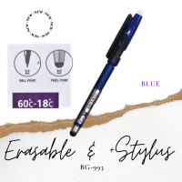 [ส่งจากไทย]ปากกาเจลลบได้ BG-993 สีน้ำเงิน เป็น stylus จิ้มโทรศัพท์มือถือ ลบหมึกได้ด้วยยางลบที่ติดกับตัวด้าม